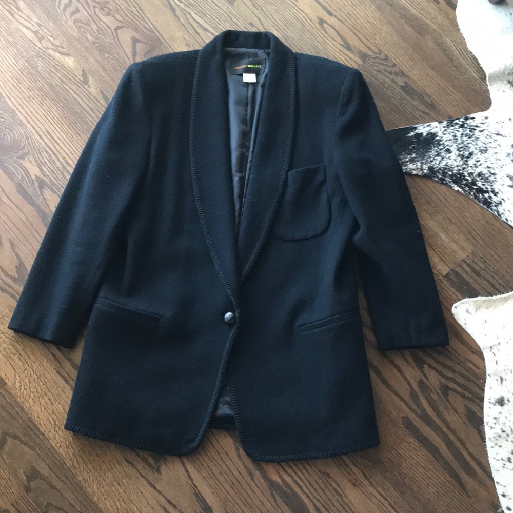 Vintage wool blanket stitch blazer, size M